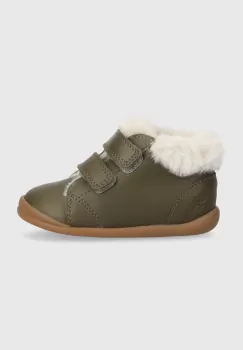 Pom D'api ghete de iarna pentru copii din piele FLEX-UP EASY FUR culoarea verde imagine