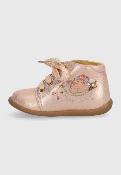 Pom D'api ghete din piele pentru copii culoarea bej imagine