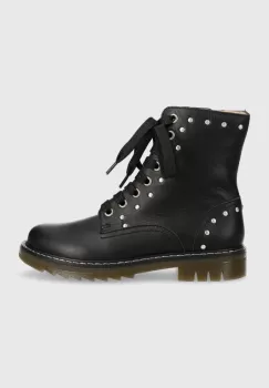 Pom D'api ghete din piele pentru copii SID HI STUD culoarea negru imagine