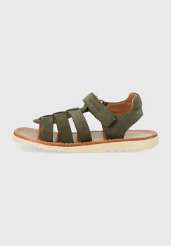 Pom D'api sandale din piele intoarsa pentru copii culoarea verde imagine