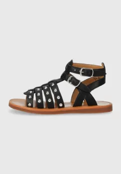 Pom D'api sandale din piele pentru copii culoarea negru imagine