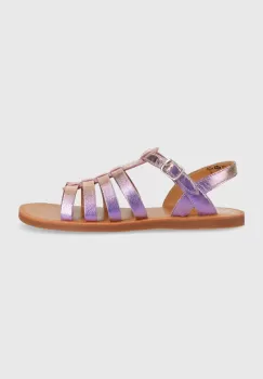 Pom D'api sandale din piele pentru copii culoarea violet imagine