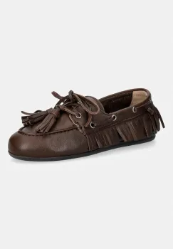 Posa mocasini pentru femei din piele intoarsa Boat Loafer Native Tassel imagine
