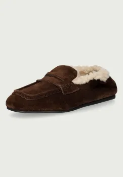 Posa  mocasini pentru femei din piele intoarsa Penny Loafer imagine