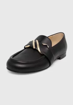 Proenza Schouler mocasini de piele Monogram femei, culoarea negru, cu toc plat, PS42231A imagine