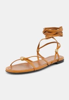 Proenza Schouler sandale de piele Coil culoarea maro, SH25S048 imagine