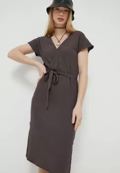 Protest rochie culoarea maro, mini, drept imagine