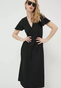 Protest rochie culoarea negru, midi, evazati imagine