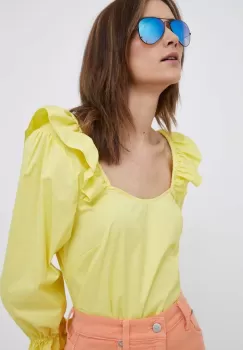 PS Paul Smith bluza femei, culoarea galben, neted imagine