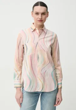 PS Paul Smith camasa din bumbac femei, culoarea roz, cu guler clasic, regular, W2R.331B.P31281 imagine