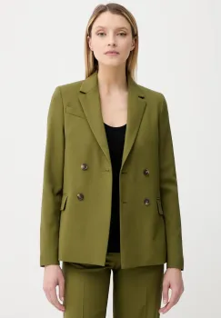 PS Paul Smith geaca de lana culoarea verde, cu doua randuri de nasturi, uni, W2R-246J-T31053 imagine