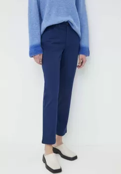 PS Paul Smith pantaloni femei, culoarea albastru marin, drept, high waist, W2R.307T.M30879 imagine