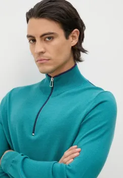 PS Paul Smith pulover de lana barbati, culoarea verde, light, cu guler, M2R.203Y.N21861 imagine