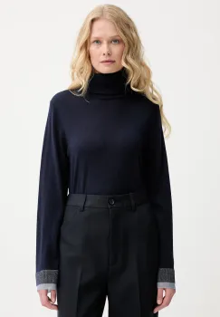 PS Paul Smith pulover de lana culoarea bleumarin, light, cu guler, W2R-420NJ-N31241 imagine