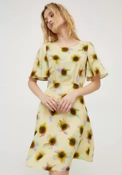 PS Paul Smith rochie culoarea galben, mini, evazati imagine