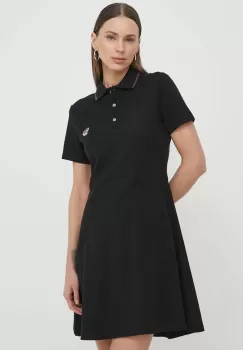 PS Paul Smith rochie din bumbac culoarea negru, mini, evazati imagine