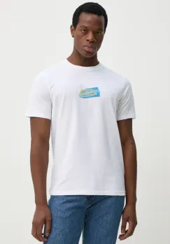 PS Paul Smith tricou din bumbac barbati, culoarea alb, cu imprimeu, M2R.011R.PP5128 imagine