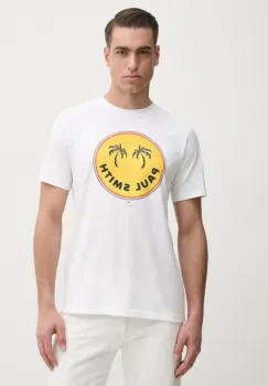 PS Paul Smith tricou din bumbac barbati, culoarea alb, cu imprimeu, M2R.011R.PP5133 imagine