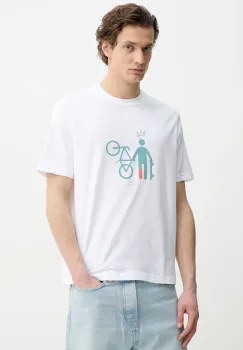 PS Paul Smith tricou din bumbac barbati, culoarea alb, cu imprimeu, M2R.220X.PP4700 imagine