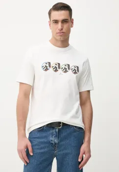 PS Paul Smith tricou din bumbac barbati, culoarea alb, cu imprimeu, M2R.220X.PP5120 imagine