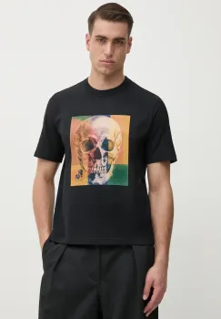 PS Paul Smith tricou din bumbac barbati, culoarea negru, cu imprimeu, M2R.220X.PP4703 imagine
