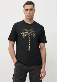 PS Paul Smith tricou din bumbac barbati, culoarea negru, cu imprimeu, M2R.220X.PP5073 imagine