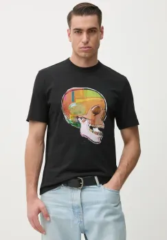 PS Paul Smith tricou din bumbac barbati, culoarea negru, cu imprimeu, M2R.220X.PP5119 imagine