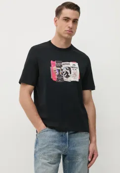 PS Paul Smith tricou din bumbac barbati, culoarea negru, cu imprimeu, M2R.220X.PP5122 imagine