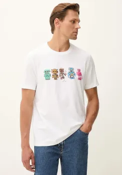 PS Paul Smith tricou din bumbac culoarea alb, cu imprimeu, M2R-011R-TP5414 imagine