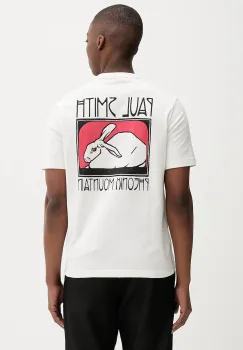 PS Paul Smith tricou din bumbac culoarea alb, cu imprimeu, M2R-220X-TP5249 imagine