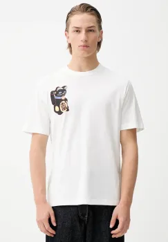 PS Paul Smith tricou din bumbac culoarea alb, cu imprimeu, M2R-220X-VP5585 imagine