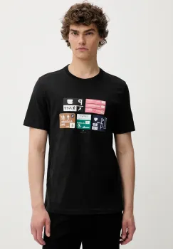 PS Paul Smith tricou din bumbac culoarea negru, cu imprimeu, M2R-011R-TP5258 imagine