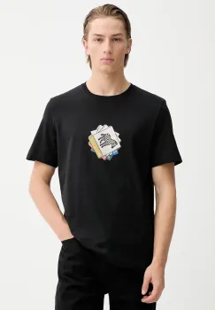 PS Paul Smith tricou din bumbac culoarea negru, cu imprimeu, M2R-011R-VP5614 imagine