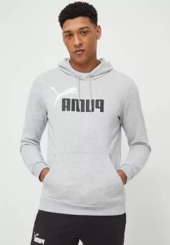 Puma bluza barbati, culoarea albastru marin, cu gluga, cu imprimeu imagine
