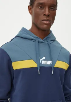 Puma bluza barbati, culoarea albastru marin, cu gluga, modelator, 681731 imagine