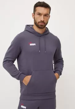 Puma bluza barbati, culoarea gri, cu gluga, cu imprimeu, 674471 imagine