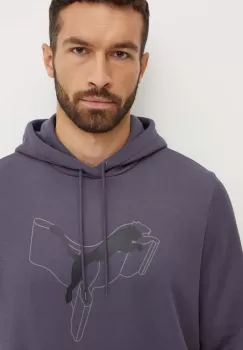 Puma bluza barbati, culoarea gri, cu gluga, cu imprimeu, 683799 imagine