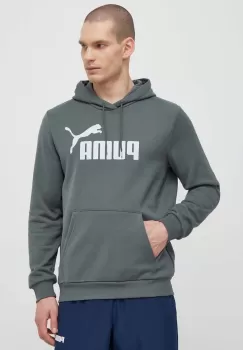Puma bluza barbati, culoarea gri, cu gluga, cu imprimeu 847428 imagine