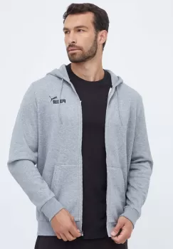 Puma bluza barbati, culoarea gri, cu gluga, neted imagine