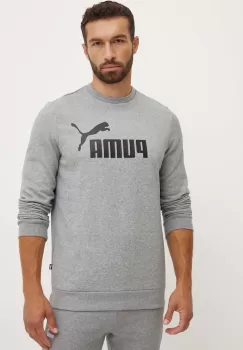 Puma bluza barbati, culoarea gri, cu imprimeu imagine