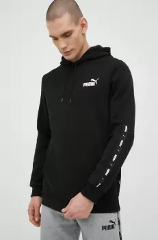 Puma bluza barbati, culoarea negru, cu gluga, cu imprimeu imagine