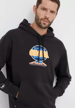 Puma bluza barbati, culoarea negru, cu gluga, cu imprimeu imagine