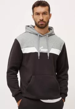 Puma bluza barbati, culoarea negru, cu gluga, modelator, 681731 imagine
