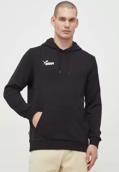 Puma bluza barbati, culoarea negru, cu gluga, neted imagine
