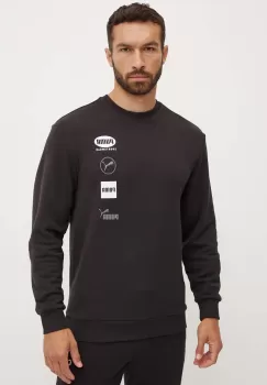 Puma bluza barbati, culoarea negru, cu imprimeu, 682751 imagine
