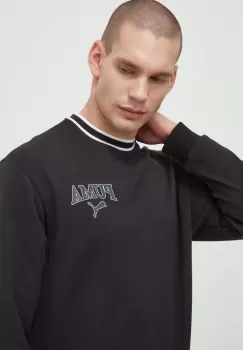 Puma bluza barbati, culoarea negru, cu imprimeu imagine