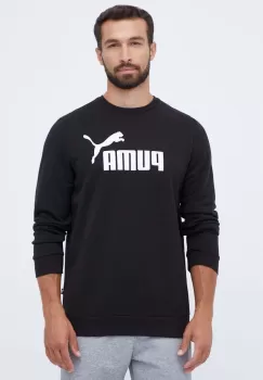 Puma bluza barbati, culoarea negru, cu imprimeu imagine