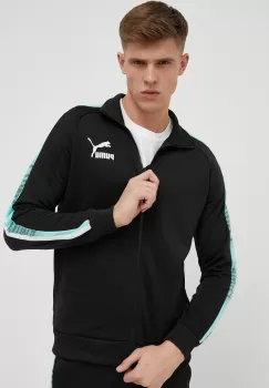 Puma bluza barbati, culoarea negru, modelator imagine