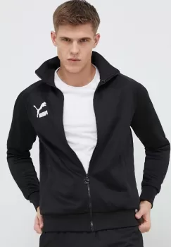 Puma bluza barbati, culoarea negru, neted imagine