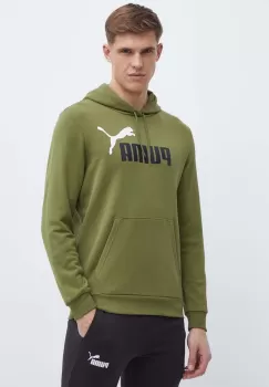 Puma bluza barbati, culoarea verde, cu gluga, cu imprimeu 586765 imagine